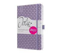 SIGEL 7J139 Agenda settimanale Jolie 2027-1 anno - circa A5 - Lavender Purple - 2 pagine = 1 settimana - copertina rigida - 80 g/m² - lavanda - 174 p. - certificazione FSC