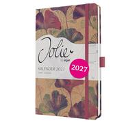 SIGEL 7J809 Agenda settimanale Jolie 2027-1 anno - circa A5 - Sunlight Ginkgo - 2 pagine = 1 settimana - copertina rigida - 80 g/m² - marrone/rosa/viola/verde chiaro - 174 p. - certificazione FSC