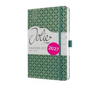 SIGEL 7J135 Agenda settimanale Jolie 2027-1 anno - circa A5 - Natural Green - 2 pagine = 1 settimana - copertina rigida - 80 g/m² - verde - 174 p. - certificazione FSC