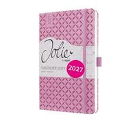 SIGEL Agenda settimanale Jolie 2027 A5 copertina rigida | 7J137, calendario, planner, organizer, certificato FSC, rosa tenue