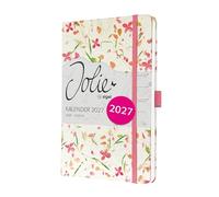SIGEL 7J307 Agenda settimanale Jolie 2027-1 anno - circa A5 - Bloom Pink - 2 pagine = 1 settimana - copertina rigida - 80 g/m² - beige/rosa - 174 p. - certificazione FSC