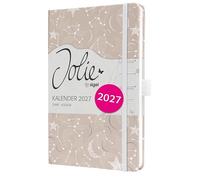 SIGEL Agenda settimanale Jolie 2027 A5 copertina rigida | 7J349, calendario, planner, organizer, certificato FSC, beige, bianco