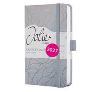 SIGEL Agenda settimanale Jolie 2027 A6 copertina rigida | 7J364, calendario, planner, organizer, certificato FSC, grigio chiaro, oro rosa