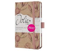 SIGEL Agenda settimanale Jolie 2027 A6 copertina rigida | 7J812, calendario, planner, organizer, certificato FSC, marrone, rosa, bianco