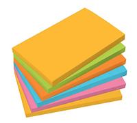 SIGEL BA127 Foglietti adesivi rettangolari, 5 colori assortiti, 80% superficie adesiva, 12.5 x 7.5 cm, 6 blocchetti x 100 fg