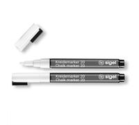 SIGEL BA178 Chalk Marker 20, round-tip 1-2 mm, White, 2 Pieces white 20 2 x roun