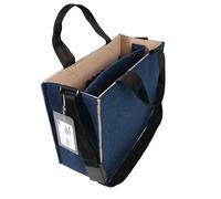 SIGEL BA420 Borsa Desk Sharing Bicolor M - feltro sintetico - blu scuro/beige - 36 x 28 x 15 cm
