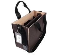 Sigel BA422 Borsa Desk Sharing Bicolor M - feltro sintetico - marrone/beige - 36 x 28 x 15 cm