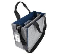 SIGEL BA424 Borsa Desk Sharing Bicolor M - feltro sintetico - grigio/blu scuro - 36 x 28 x 15 cm