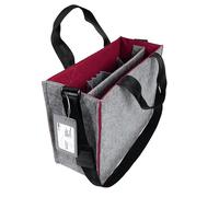 Sigel BA426 Borsa Desk Sharing Bicolor M - feltro sintetico - grigio/rosso scuro - 36 x 28 x 15 cm