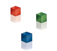 SIGEL BA725 Magneti Artverum, forma a cubo, azzurro, rosso, verde, 3 pz., per lavagne magnetiche di vetro