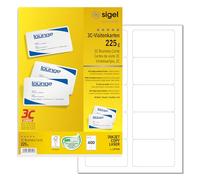 SIGEL LP799 bedruckbare Visitenkarten 3C, 400 Stück (40 Blatt), hochweiß, glatte