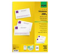 SIGEL DP939 Biglietti da visita, microperforati, bianco, 85x55 mm (A4), 200 g, 600 pz.=60 fg