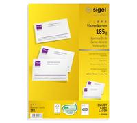SIGEL DP930 Biglietti da visita, microperforati, bianco, 85x55 mm (A4), 185 g, 600 pz.=60 fg