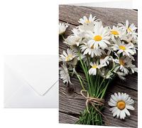 SIGEL DS105 Biglietti incl. buste, motivo di margherita, 11,5 x 17 cm, bianco