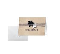SIGEL DS079 Carte di Natale, bifold, 10,5 x 14,8 cm, verde, 25 pezzi + 25 buste bianche incluse, facile da stampare