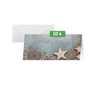 SIGEL Biglietti di Natale DL | DS099, stelle natalizie, 10 biglietti + buste