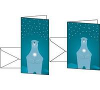 Sigel Biglietto di Natale "Orso polare con candela" DIN lungo (2/3 A4) per getto d'inchiostro/laser/fotocopiatrice cartoncino b NEW