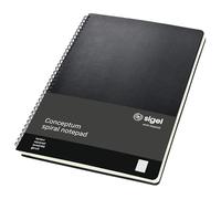 Sigel Blocco spiralato Conceptum CO820 – copertina rigida, 160 pagine a quadretti, A4, nero