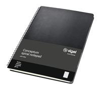 SIGEL Blocco spiralato Conceptum CO840 – copertina rigida, 160 pagine a quadretti, circa A4, nero