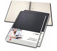SIGEL Blocco spiralato Conceptum CO821 – copertina rigida 160 pagine a righe, circa A4 nero, 3 pezzi