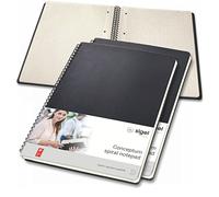 SIGEL CO820 Blocco spiralato Conceptum, copertina rigida, 160 pagine a quadretti, circa A4, nero, 3 pezzi