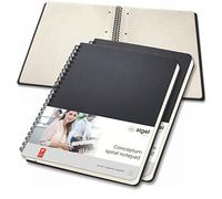 SIGEL CO822 Blocco spiralato Conceptum, copertina rigida, 160 pagine a quadretti, circa A5, nero, 3 pezzi