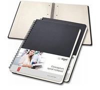 SIGEL CO823 Blocco spiralato Conceptum, copertina rigida, 160 pagine a righe, circa A5, nero, 3 pezzi