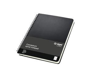 SIGEL Blocco note Conceptum A5 con spirale e copertina rigida | CO822, a quadretti, nero, ideale come diario personale, bullet journal, quaderno delle idee o quaderno per la scrittura