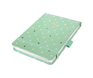 SIGEL Blocco note Jolie A6+ con copertina rigida | JN396, puntinato, 158 pagine FSC, per idee e appunti, chiusura elastica, verde menta