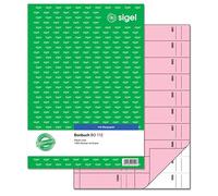 Sigel BO112 biglietti in formato A4, 2 x 50 fogli (1000 biglietti) con carta carbone, colore: rosso