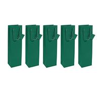 SIGEL GT502 Borsa regalo, per bottiglie, 35 x 10 cm, opaco, verde scuro, 5 pezzi