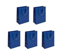 SIGEL GT504 Borsa regalo, media, 23 x 17 cm, opaco, blu scuro, 5 pezzi