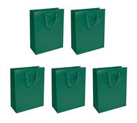 SIGEL GT500 Borsa regalo, grande, 33 x 26 cm, opaco, verde scuro, 5 pezzi