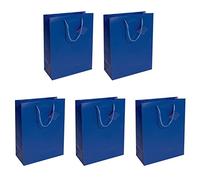 SIGEL GT503 Borsa regalo, grande, 33 x 26 cm, opaco, blu scuro, 5 pezzi