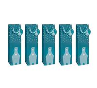 SIGEL Borsa regalo natalizia 10 x 35 cm - 5 pezzi