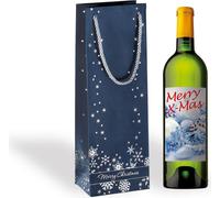 Sigel Bottle Bottle Bottle "Silver Snowflakes" sacca regalo fatta di Noble Box, 230 g/mq, - 3 pezzi (GT112) NEW