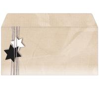SIGEL Buste natalizie 22 x 11 cm | DU079, motivo stelle natalizie, beige, 50 pezzi