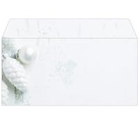 SIGEL DU132 Buste di Natale, motivo a pigna, bianco, formato DL (11 x 22 cm), 50