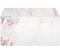 SIGEL Buste natalizie 22 x 11 cm | DU673, motivo pigne, beige/bianco, gommate, 25 pezzi