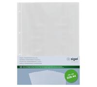 SIGEL Buste trasparenti a 2 facciate 23 x 30,40 cm | SM190, confezione da 10 pezzi, per formato 21 x 29,7 cm, plastica trasparente