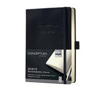 Sigel C1901 Agenda settimanale 18 mesi 2018/2019 CONCEPTUM, copertina rigida, 14,8 x 21,3 cm, nero