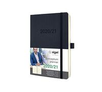 SIGEL C2106 Agenda settimanale 18 mesi 2020/2021 Conceptum, copertina flessibile, 14,8 x 21 cm, nero