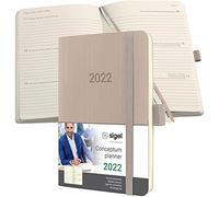 SIGEL C2231 Conceptum agenda settimanale 2022-9,3 x 14 cm - softcover - 176 pagine - taupe