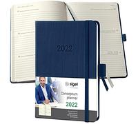 SIGEL C2263 Conceptum agenda settimanale 2022-10,8 x 15,1 cm - hardcover - 176 pagine - blu