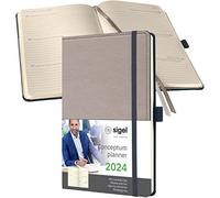 SIGEL C2453 Conceptum Agenda settimanale 2024, motivo Casual, 13,5 x 20,3 cm, copertina rigida, 192 pagine, beige