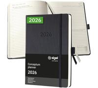 Sigel 2026 Conceptum Quotidiano Agenda A5 Copertina Rigida Nero