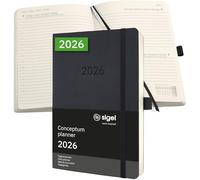 Sigel 2026 Conceptum Quotidiano Agenda A5 Brossura Nero