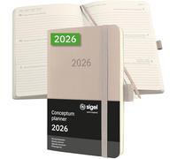 Sigel 2026 Conceptum Agenda Settimanale A6 Brossura Taupe (Luce Marrone