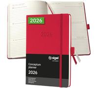 SIGEL C2664 Agenda settimanale Conceptum 2026-1 anno - circa A5 - rosso - 2 pagi
